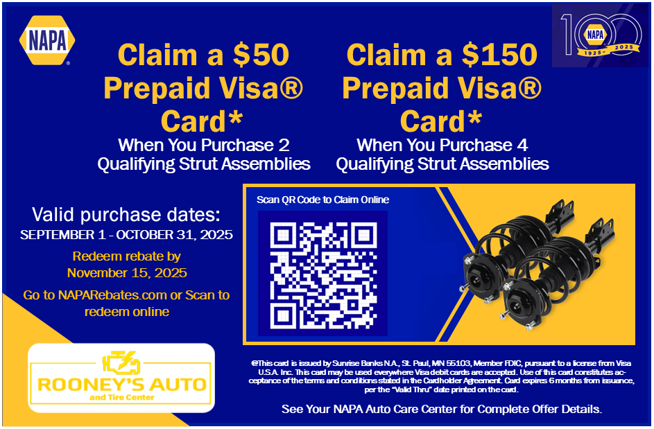 NAPA Struts Assemblies Special - Rooney's Auto & Tire Center